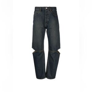 Still Here Cut-Out Straight Leg Jeans
